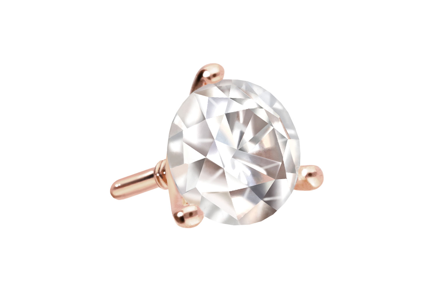 14 Karat Gold Schraubaufsatz mit Außengewinde MOISSANIT von Piercingline